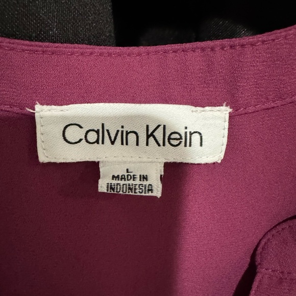 Calvin Klein Pink Ruffle Sleeve Blouse - Picture 2 of 3